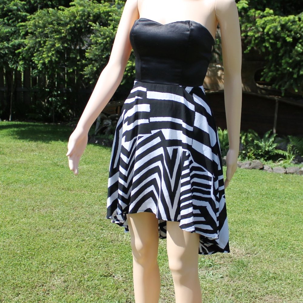 Black & White Strapless Dress